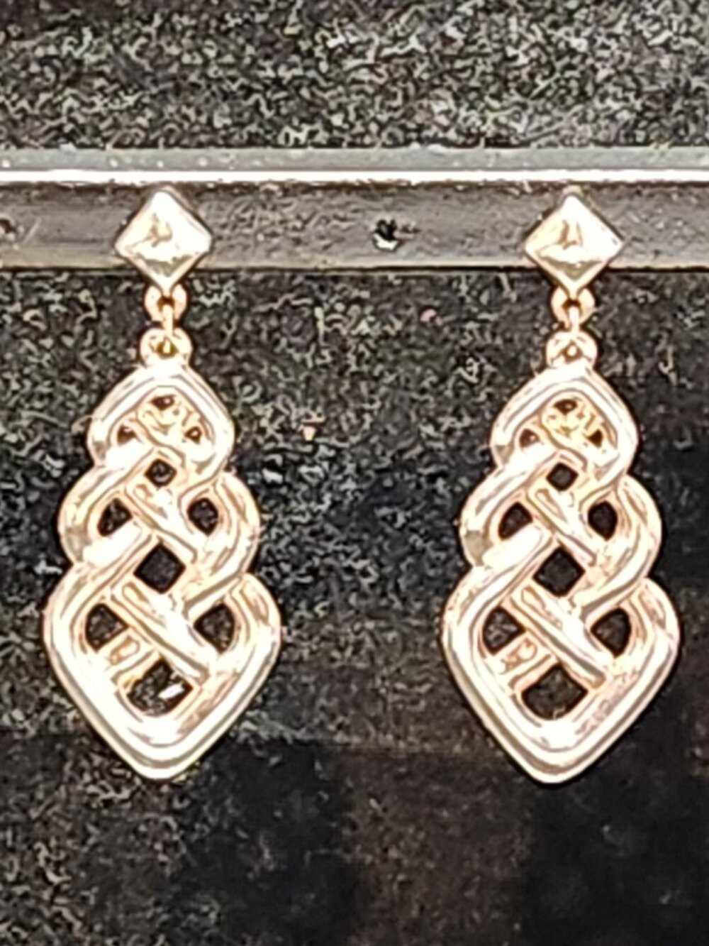 Silver Tone Celtic Knot Dangle Earrings